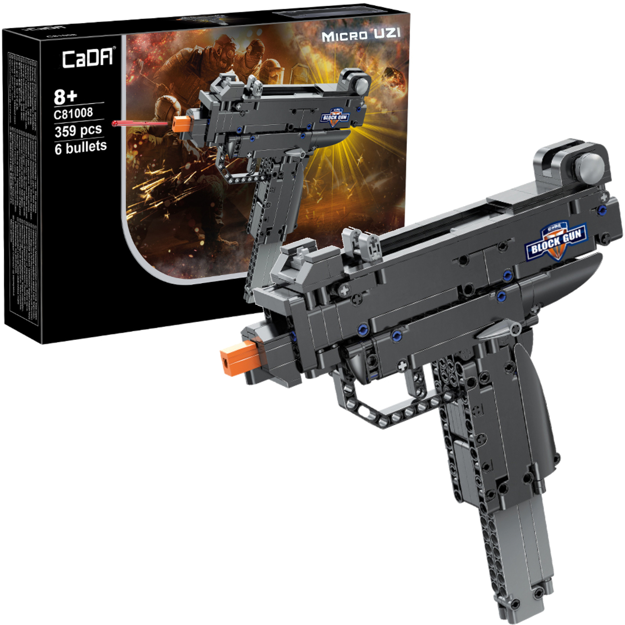 Stavebnica CaDA samopal Micro UZI s muníciou, C81008W