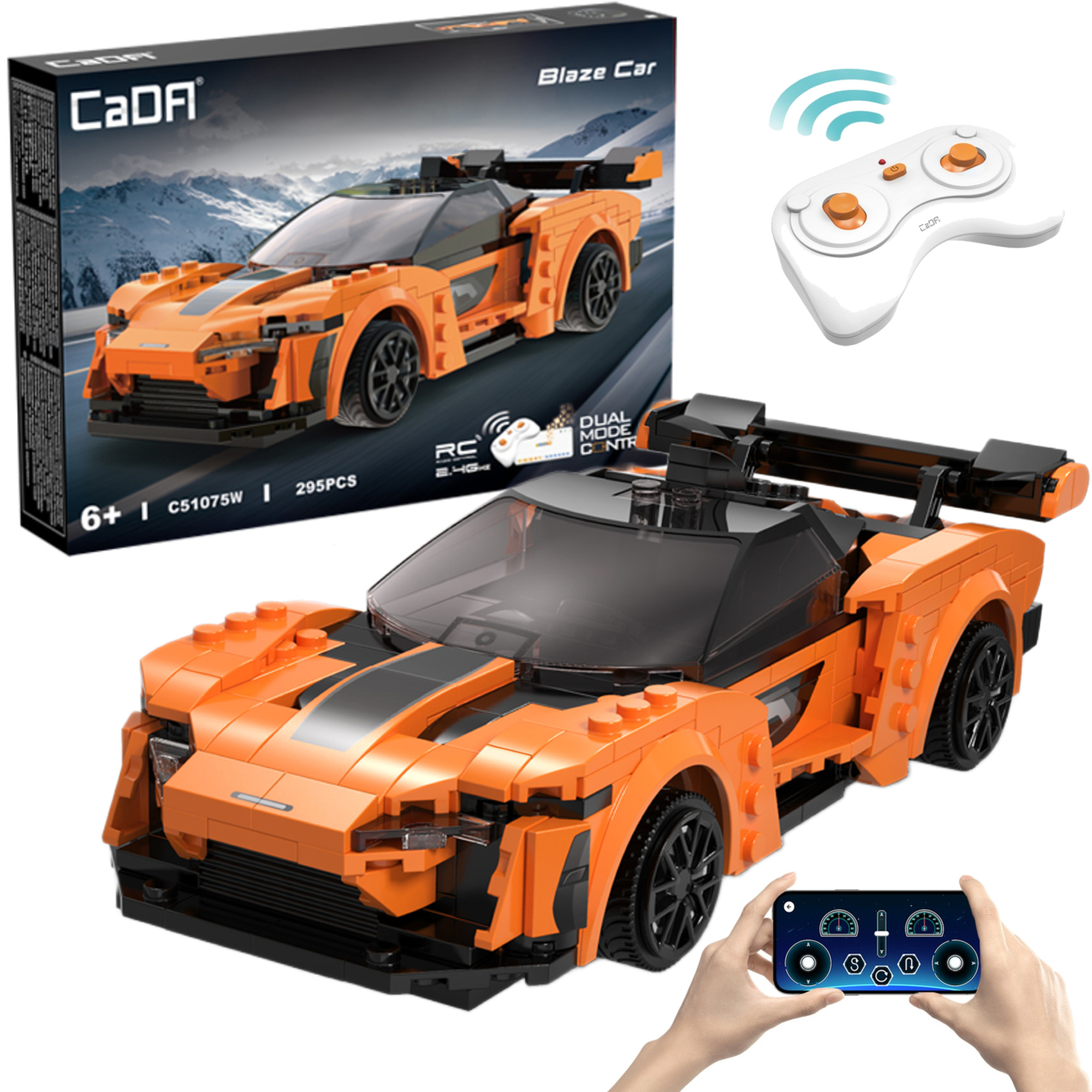 Stavebnica CaDA RC pretekárske auto Blaze Car, 295 dielikov