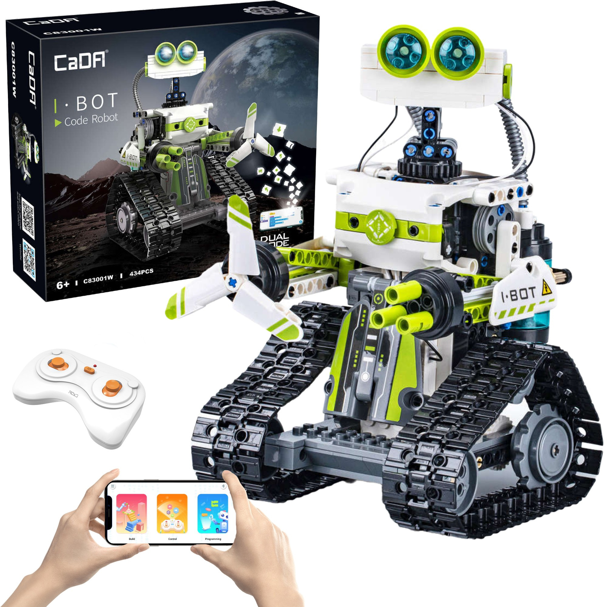 Stavebnica CaDA RC programovateľný robot I.BOT s LED svetlom, 434 dielikov