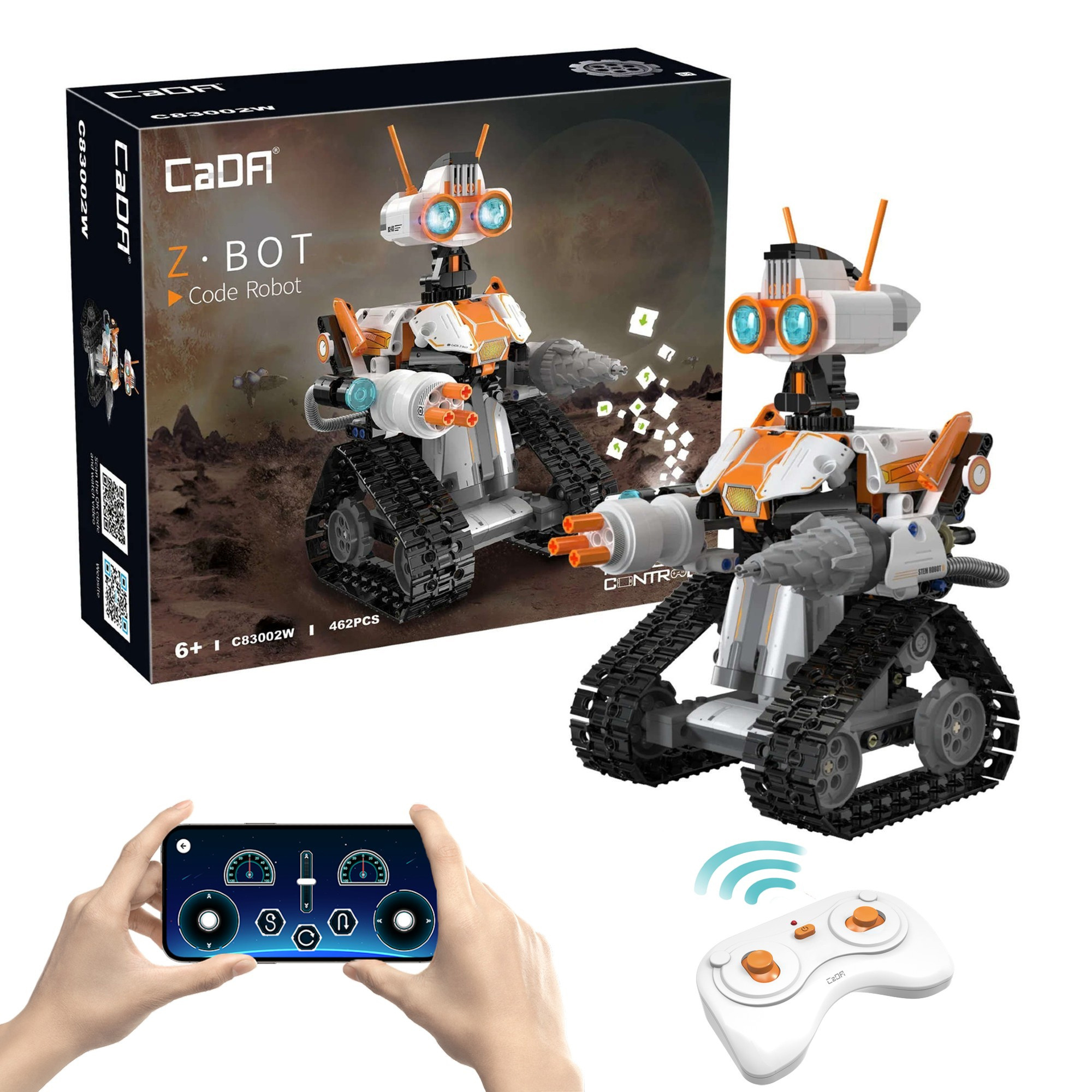 Stavebnica CaDA RC programovateľný robot Z.BOT s LED svetlom, 462 dielikov