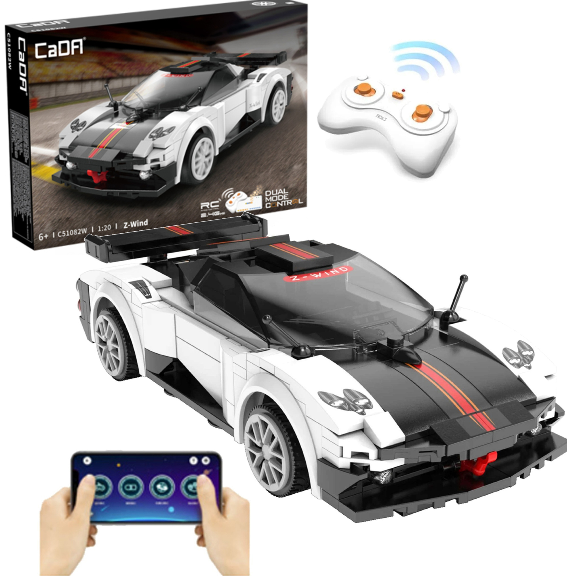 Stavebnica CaDA RC športové auto Z-Wind, 258 dielikov