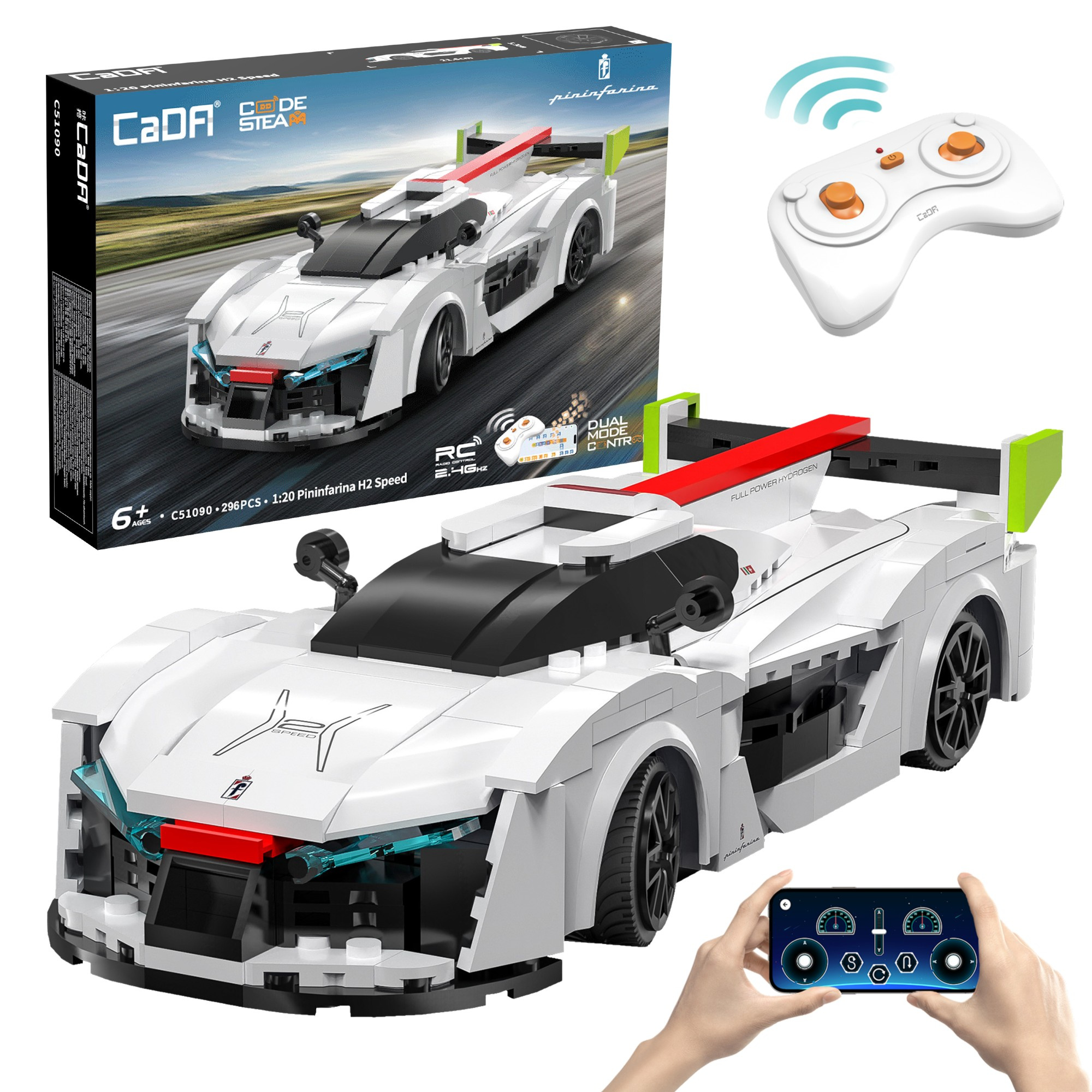 Stavebnica CaDA RC Pininfarina H2 Speed 20 cm, 296 dielikov