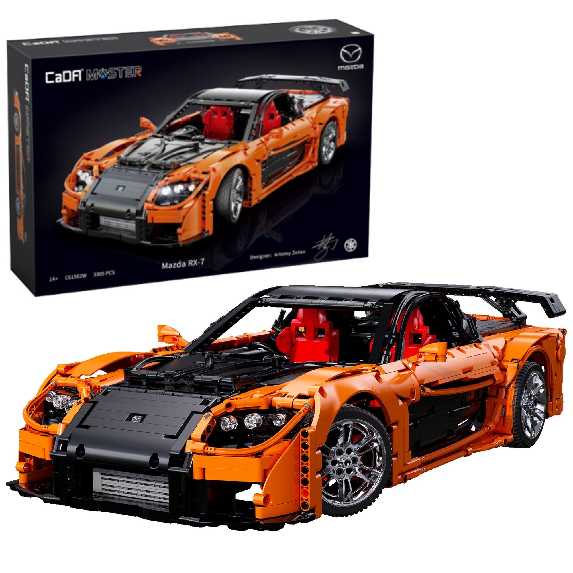 Stavebnica CaDA RC Mazda RX-7 56 cm, 3 305 dielikov