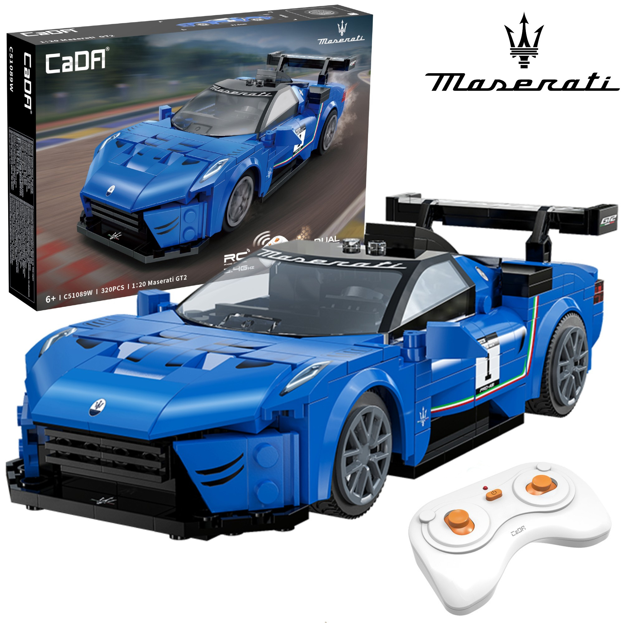 Stavebnica CaDA RC pretekárske auto Maserati GT2, 320 dielikov, C51089W
