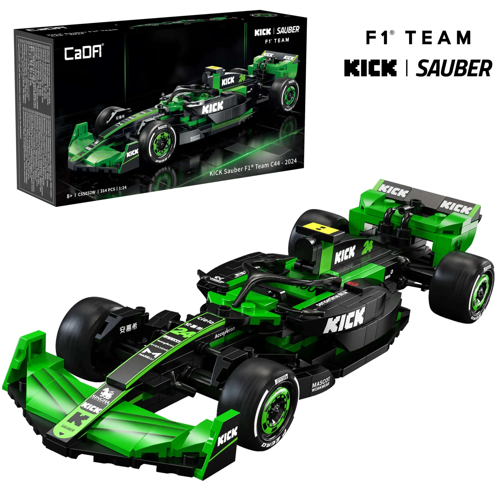 Stavebnica CaDA monopost F1 Kick Sauber, 314 dielikov, C55032W