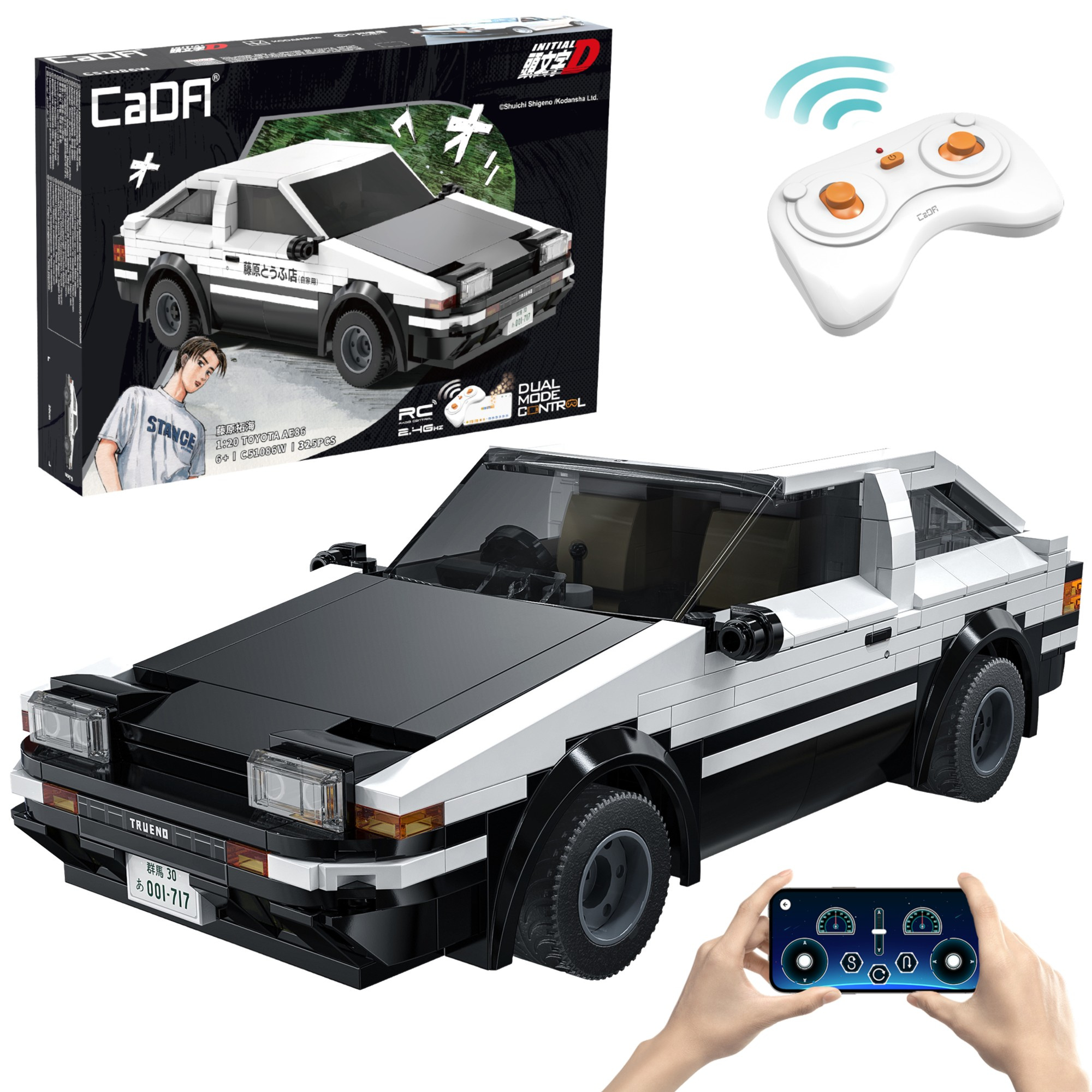 Stavebnica CaDA RC Toyota Trueno AE86 Initial D, 325 dielikov, C51086W