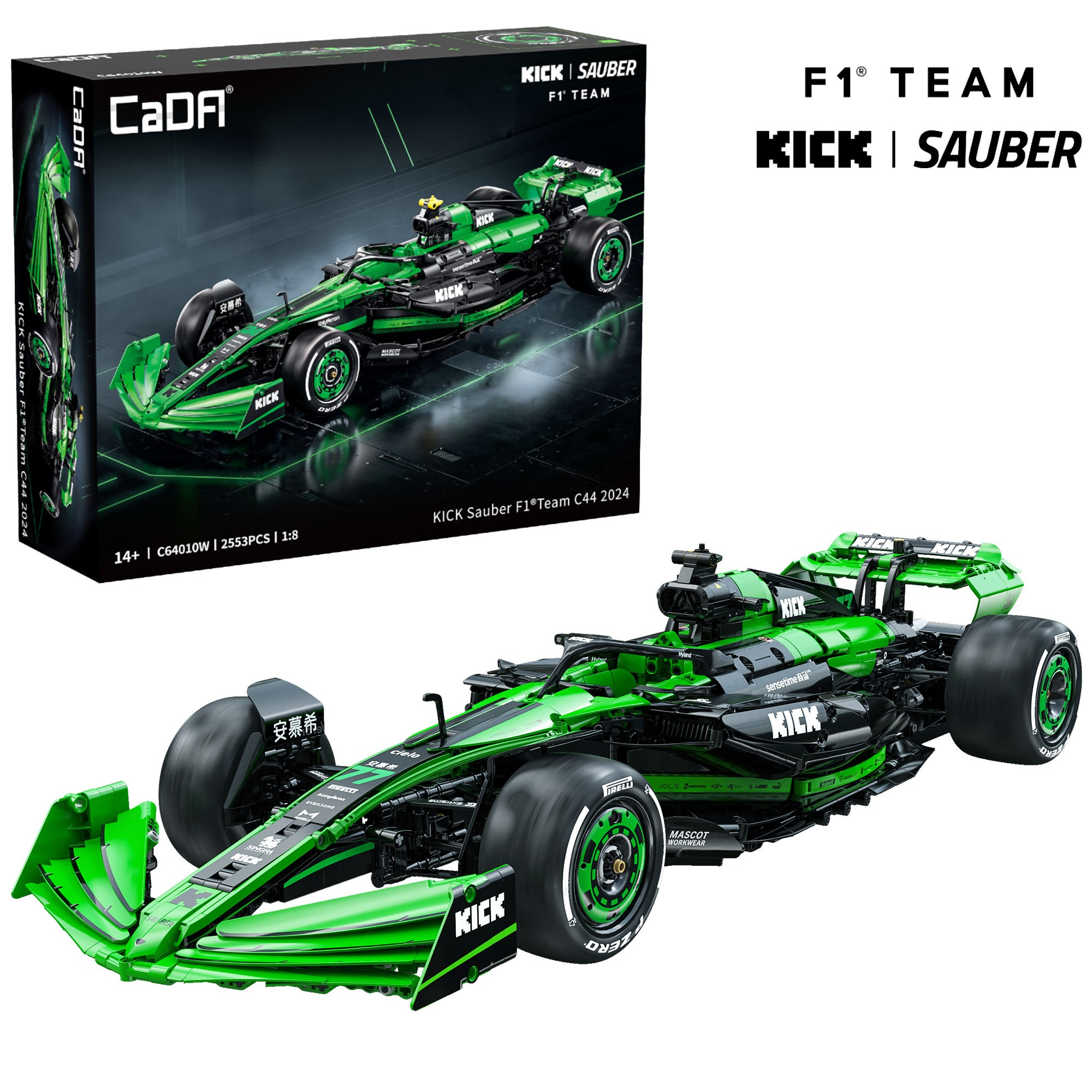 Stavebnica CaDA monopost F1 Kick Sauber, 2 553 dielikov, C64010W