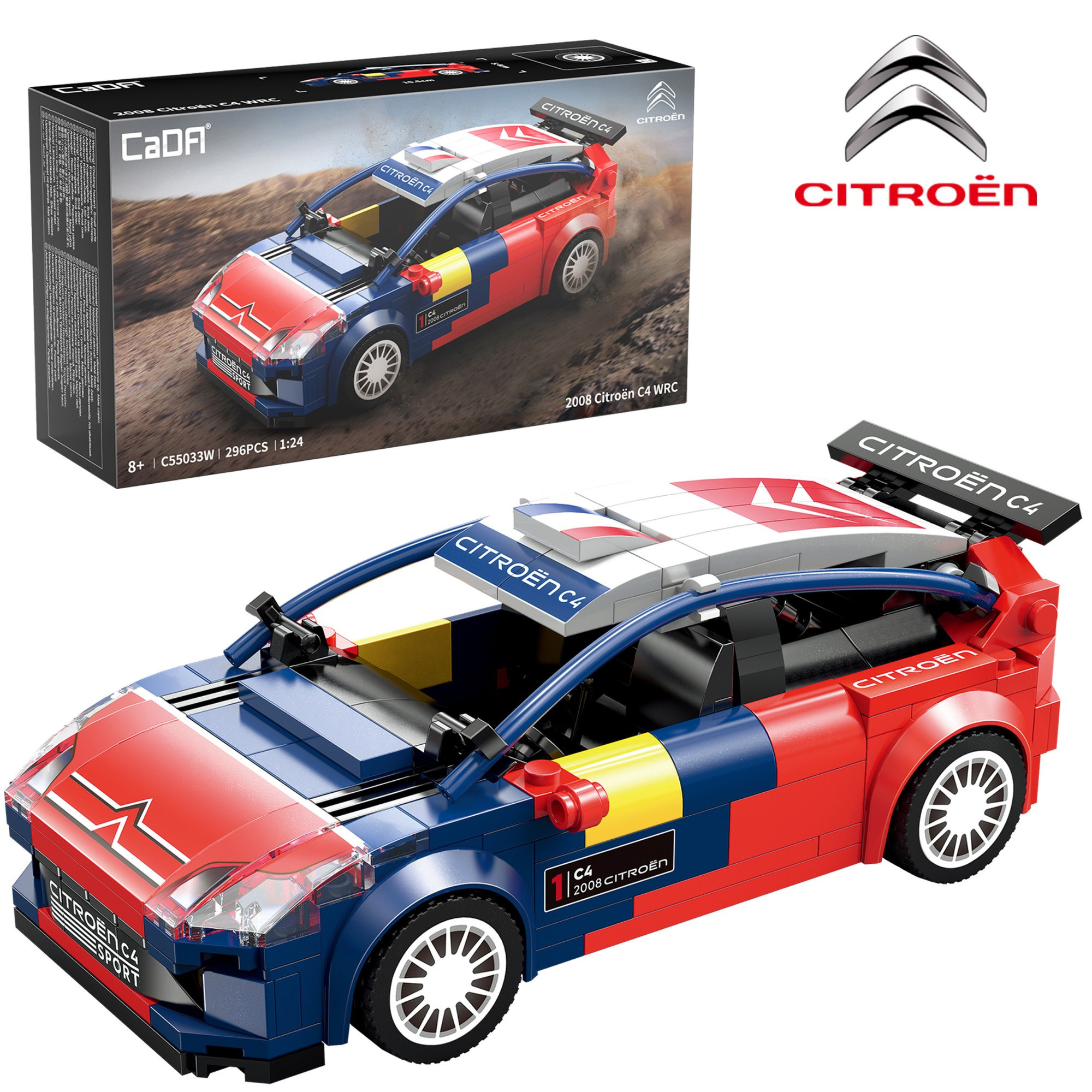 Stavebnica CaDA pretekárske auto Citroën C4 WRC, 296 dielikov