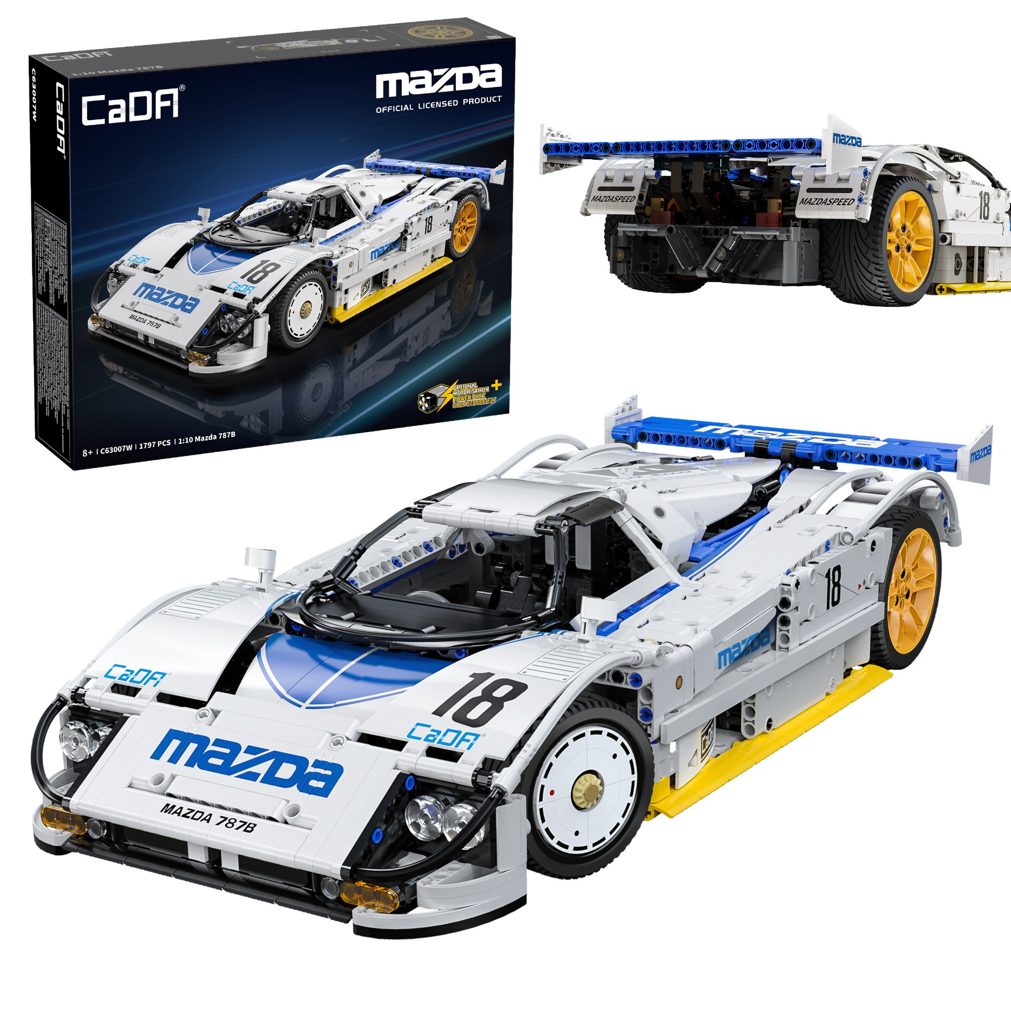 Stavebnica CaDA pretekárske auto Mazda 787B 1:10, 1 797 dielikov