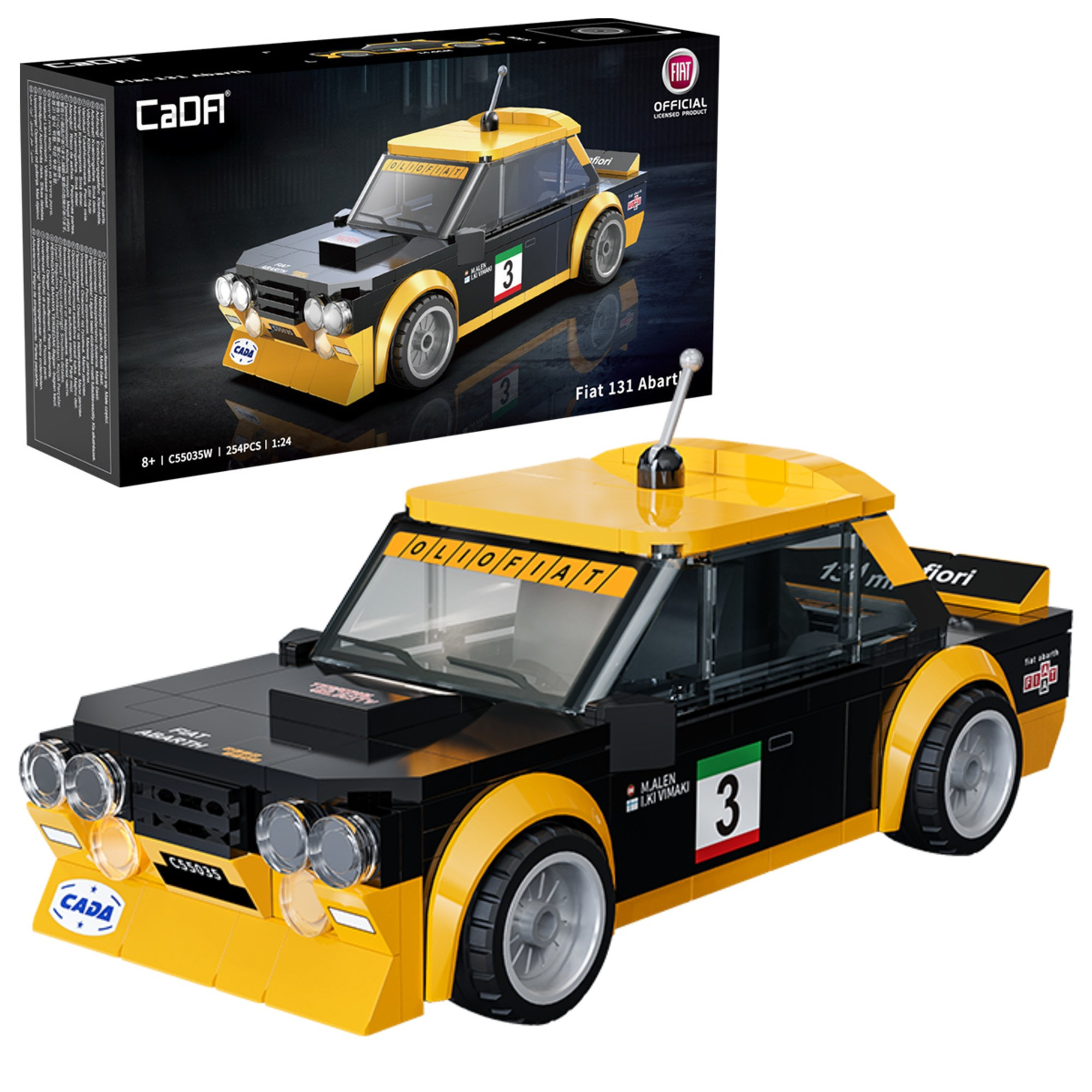 Stavebnica CaDA pretekárske auto Fiat 131 Abarth, 254 dielikov