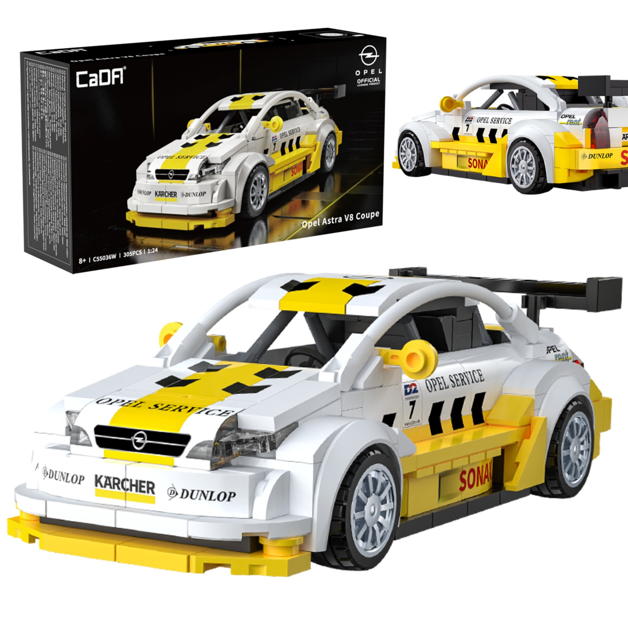 Stavebnica CaDA pretekárske auto Opel Astra V8 Coupé DTM, 305 dielikov