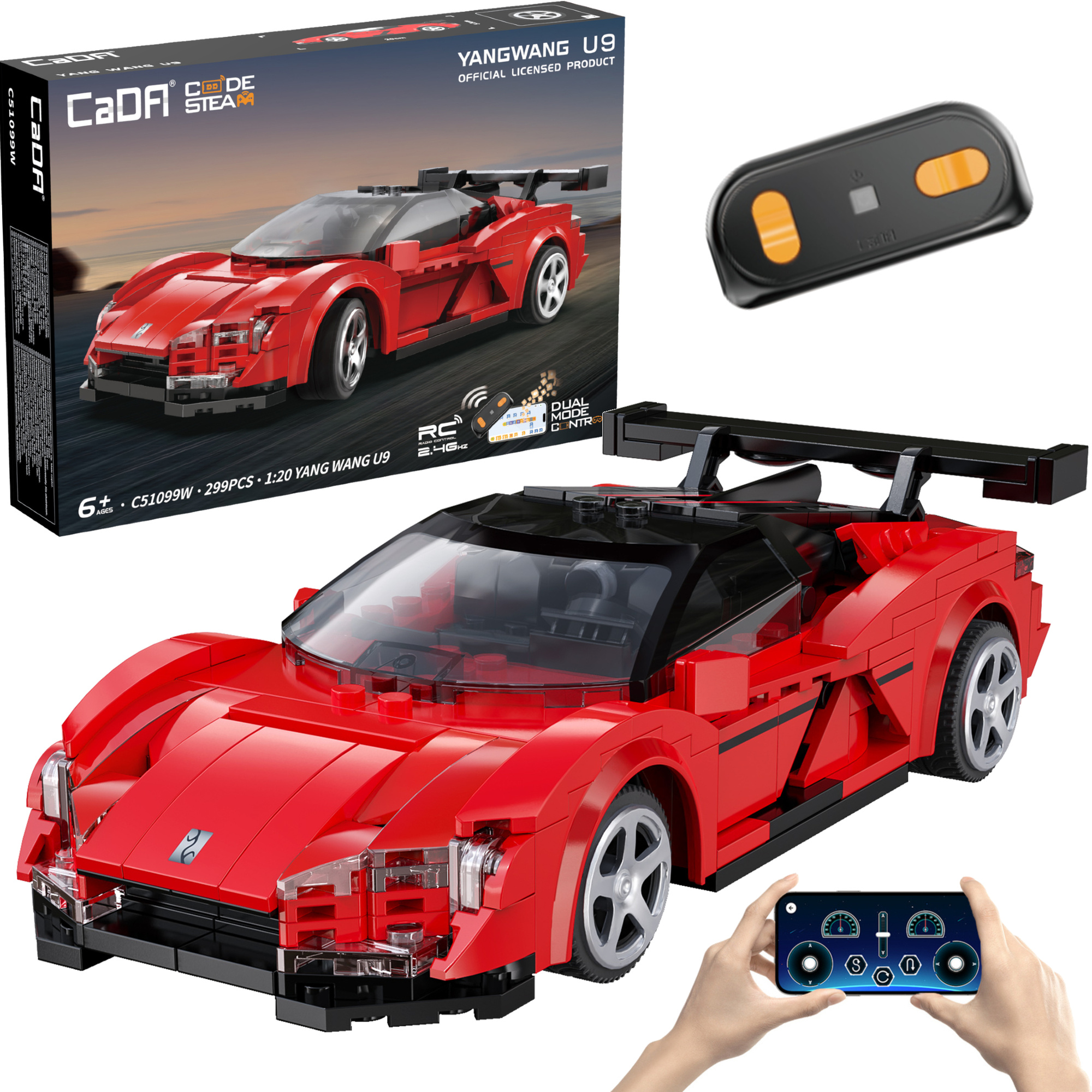 Stavebnica CaDA RC športové auto Yangwang U9, 299 dielikov