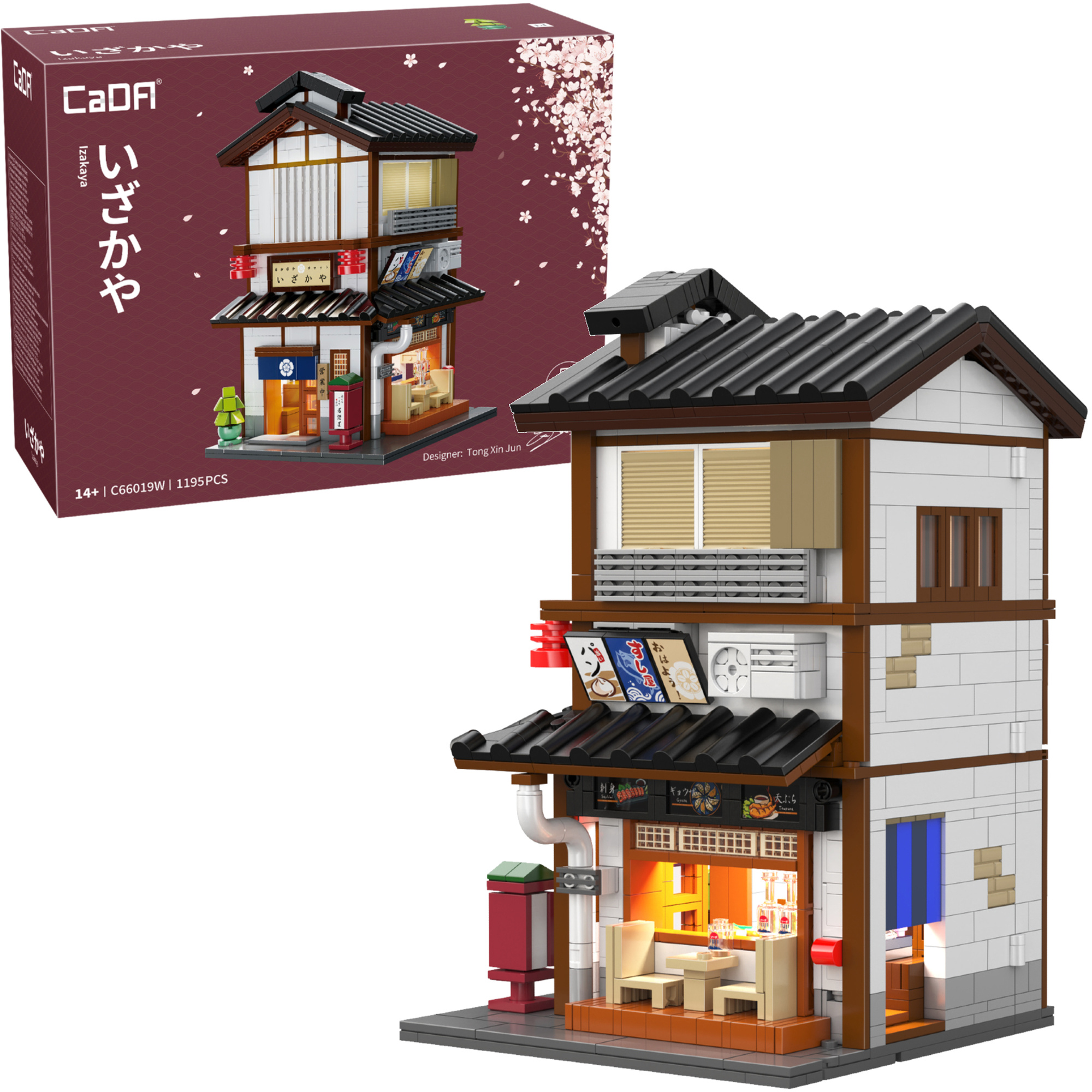 Stavebnica CaDA japonská reštaurácia Izakaya s LED osvetlením, 1 195 dielikov, C66019W