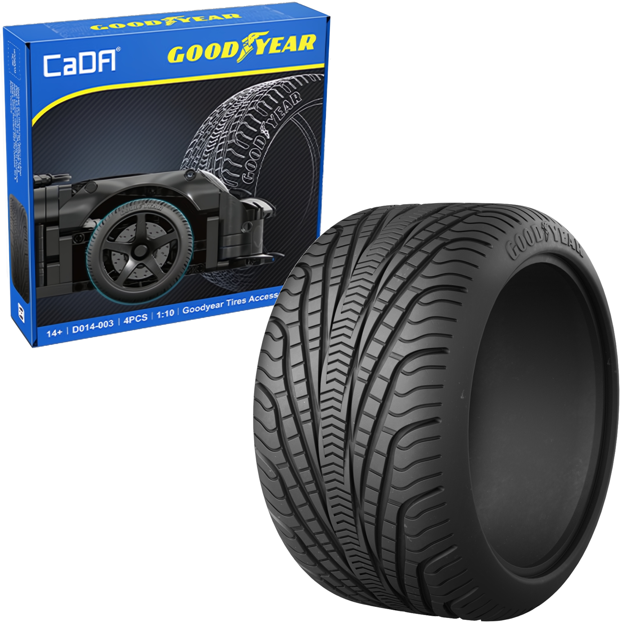 Súprava pneumatík CaDA Goodyear 1:10 pre RC modely, 4 diely, D014-003