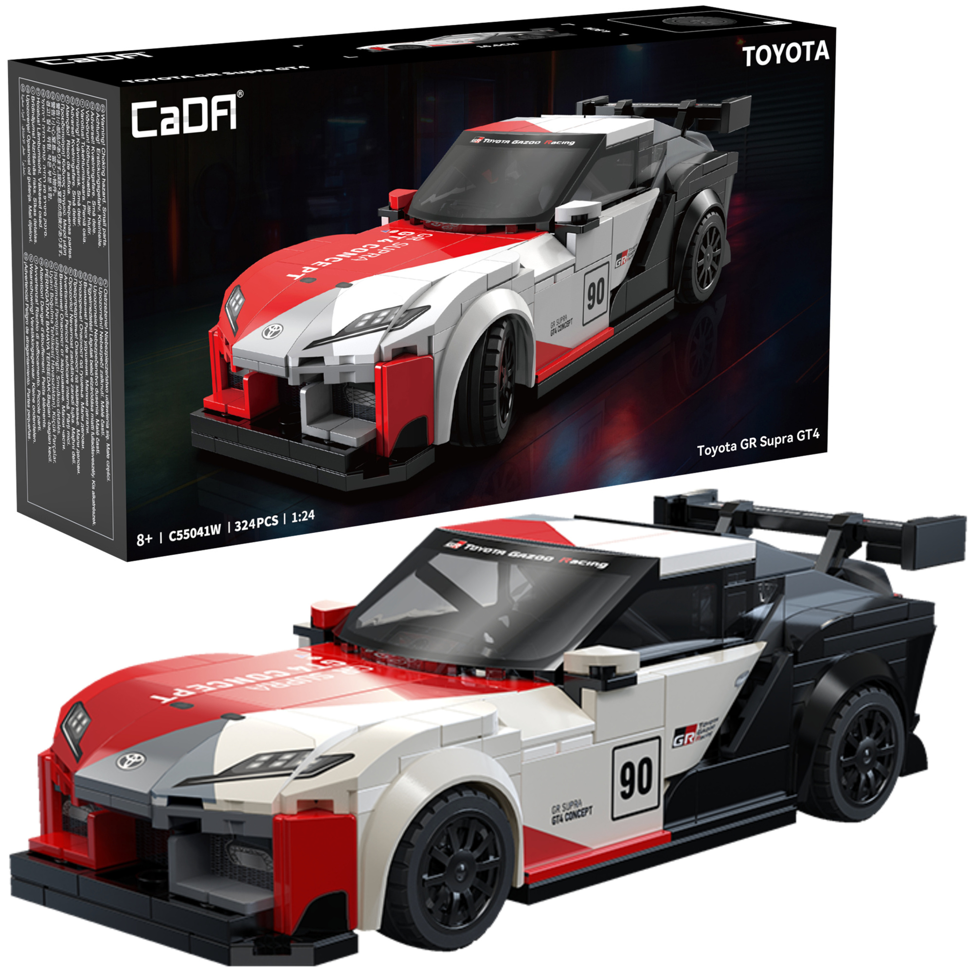 Stavebnica CaDA pretekárske auto Toyota GR Supra GT4, 324 dielikov