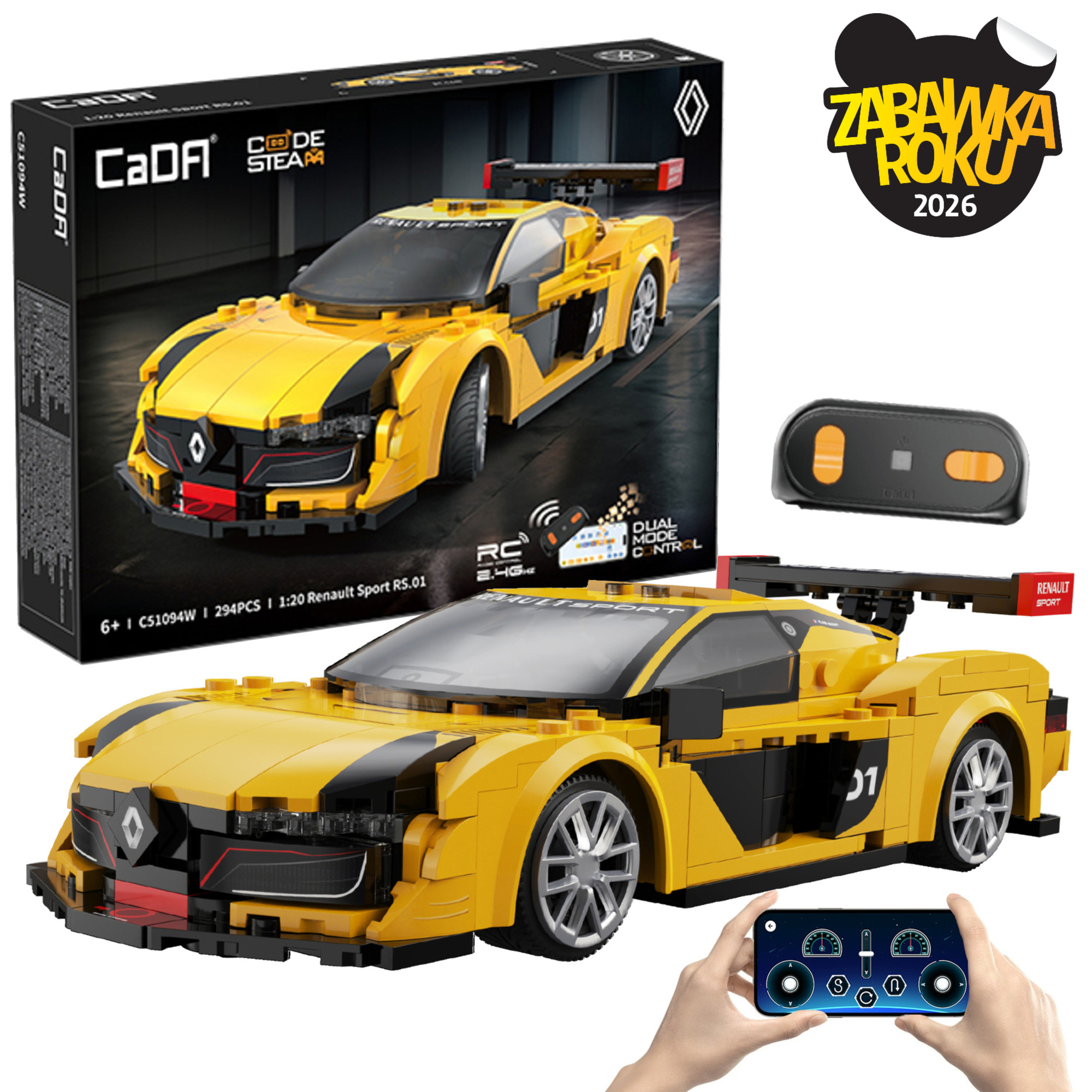 Stavebnica CaDA RC Renault Sport RS.01 1:20, 294 dielikov, C51094W