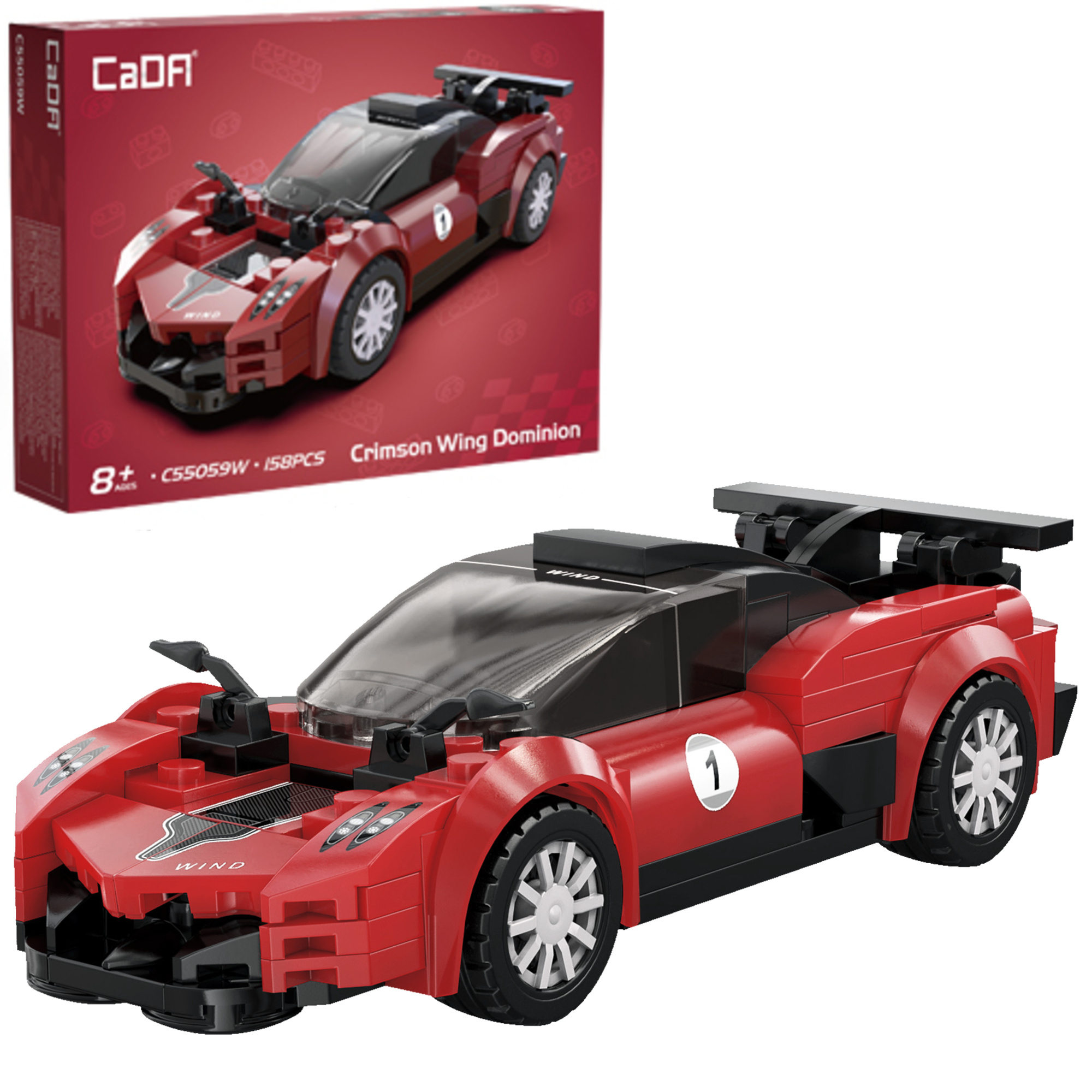 Stavebnica CaDA pretekárske auto Crimson Wing Dominion, 158 dielikov