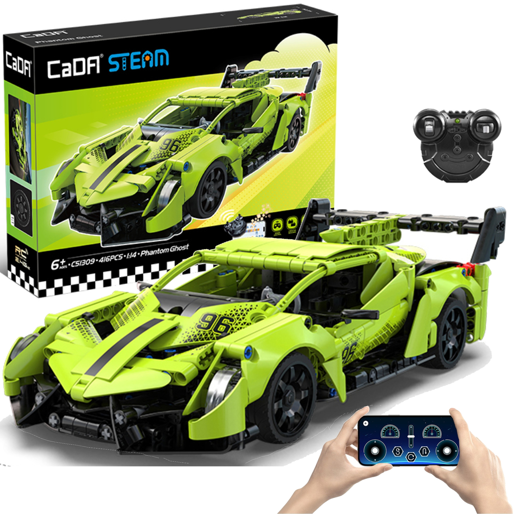 Stavebnica CaDA RC športové auto Phantom Ghost 1:14, 416 dielikov