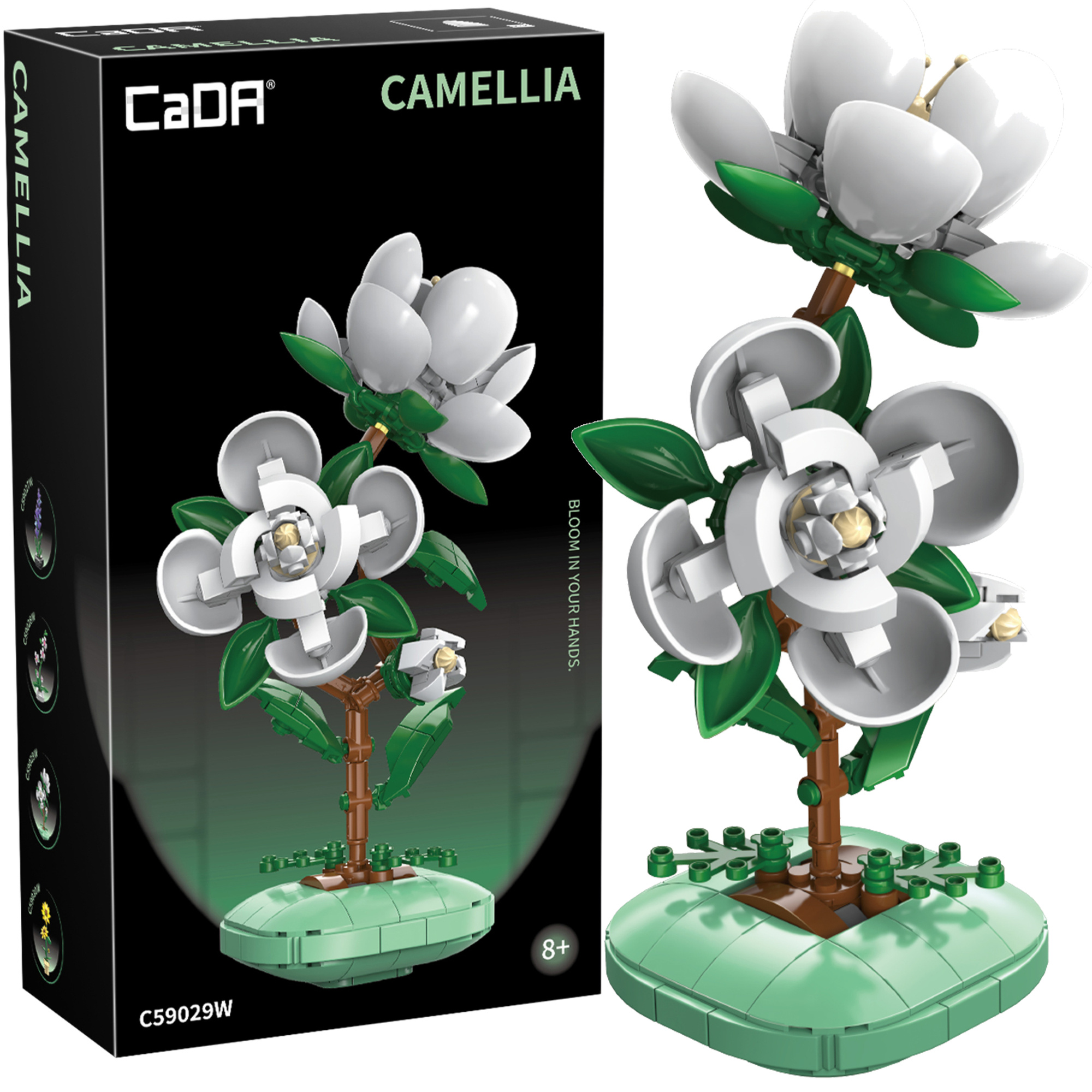 Stavebnica CaDA kamélia v kvetináči 23 cm, 301 dielikov, C59029W