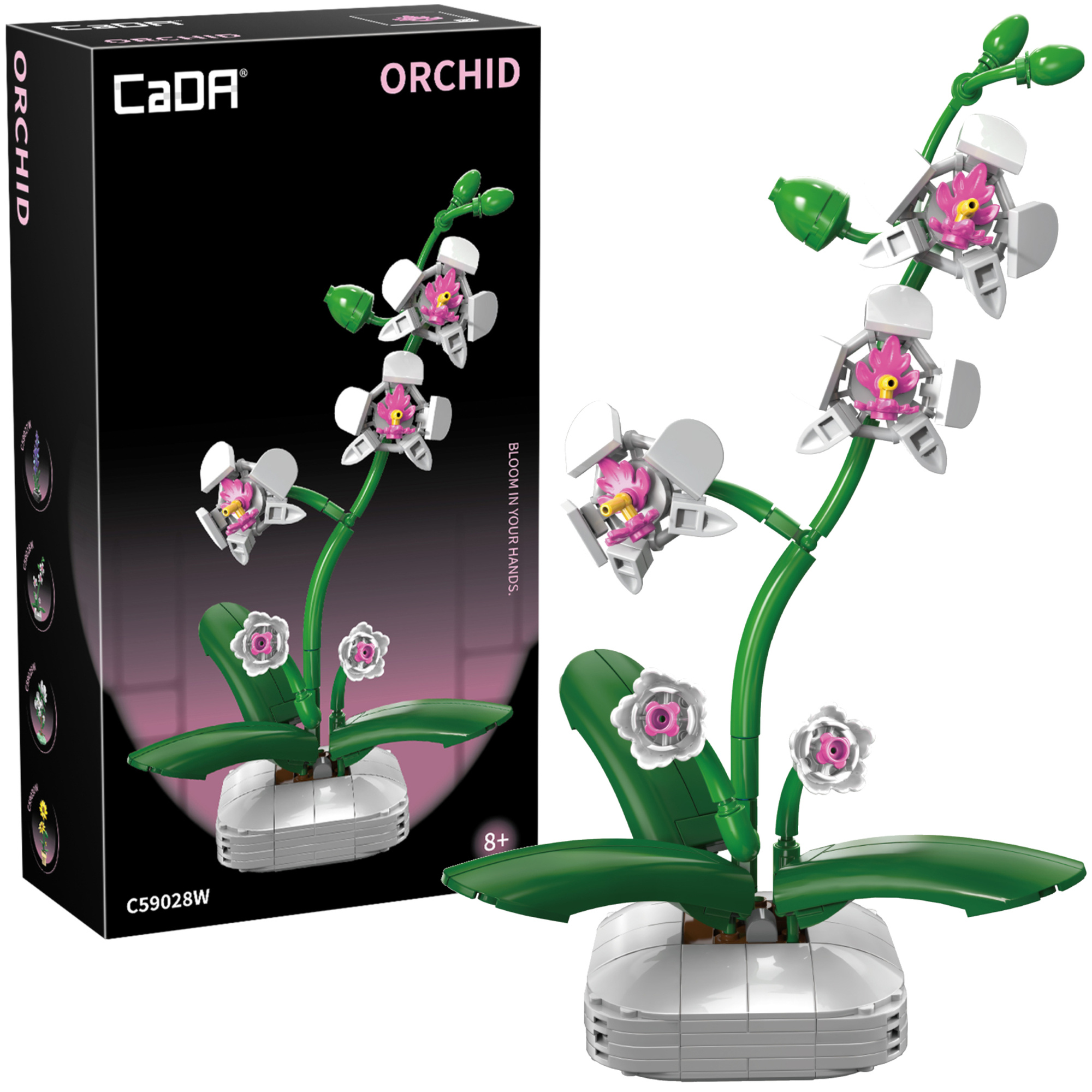Stavebnica CaDA orchidea v kvetináči 25 cm, 237 dielikov, C59028W