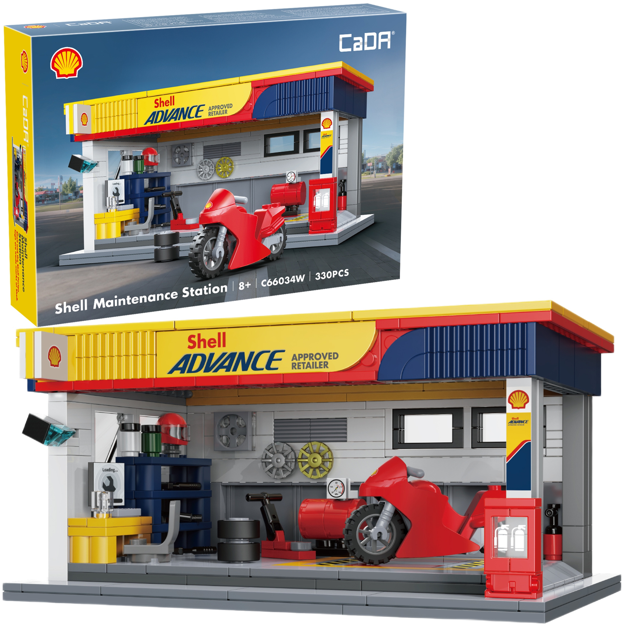 Stavebnica CaDA servisná stanica Shell, 330 dielikov, C66034W