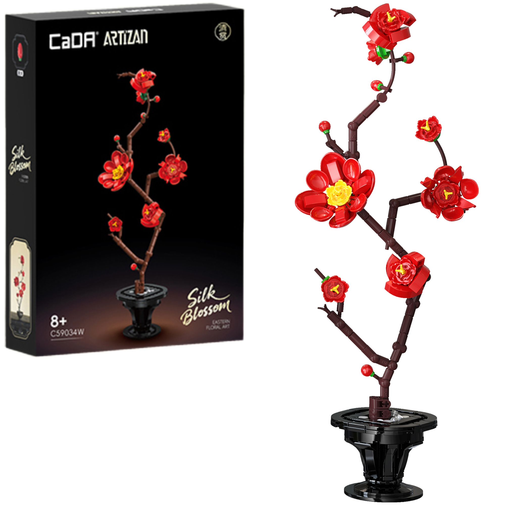 Stavebnica CaDA kvetinová súprava Silk Blossom 40 cm, 305 dielikov, C59034W