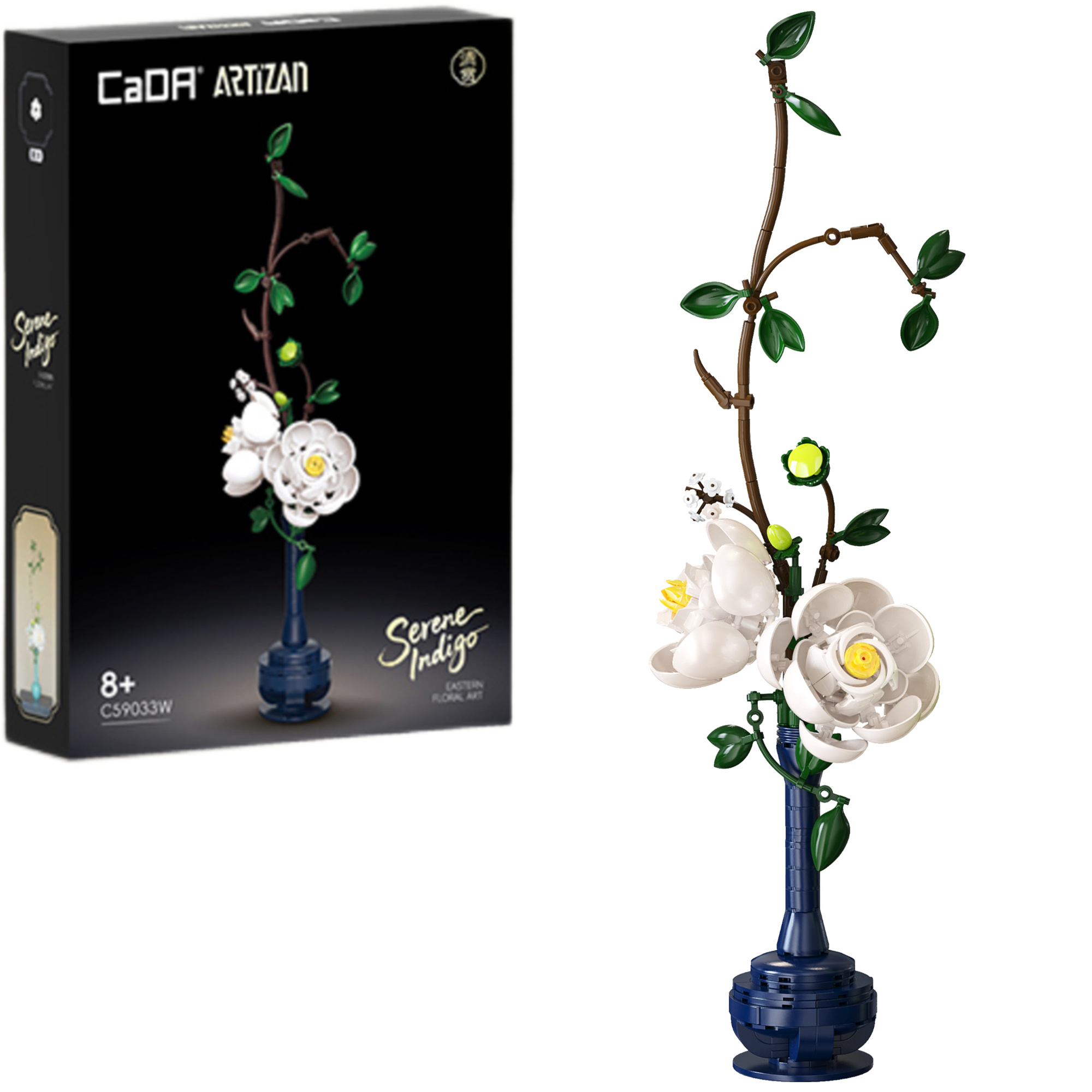 Stavebnica CaDA kvetinová súprava Serene Indigo 47,9 cm, 324 dielikov, C59033W