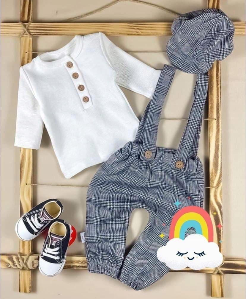 Detský komplet - Baby Set Murat Baby 68 ECRU, Gray 3 PCS.