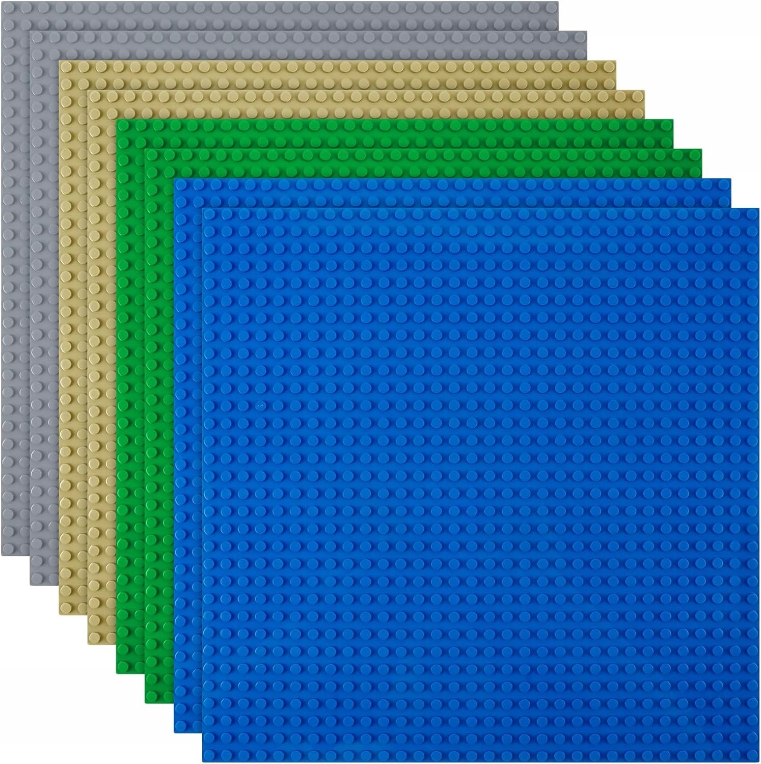 Stavebná platňa na lego 32x32 sada 8 ks sivá modrá zelená béžová