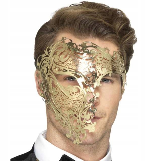 Kostým, maska - Očná maska (benátska) Smiffy SF48164 Gold