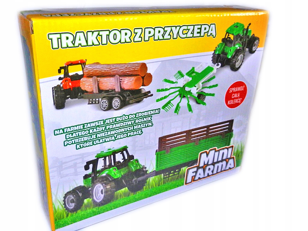 mini FARMA 3v1 TRAKTOR s PRÍVESNOU poľnohospodárskou technikou