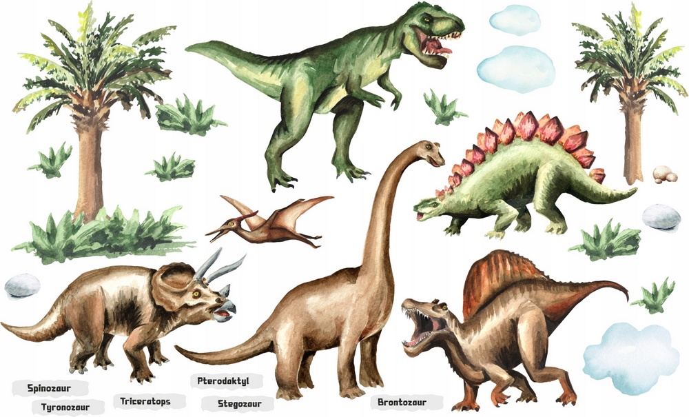 Nálepky na stenu dinosaurov 220x110Dino