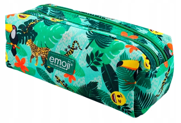 Školský peračník - Puzdro pre ceruzku Emoji Two -Chamber Green Emoji