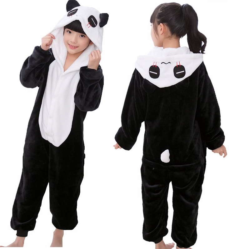 Pyžamo, župán - Onesie (kombinézy) Bergens Veľkosť 140 biela, čierna