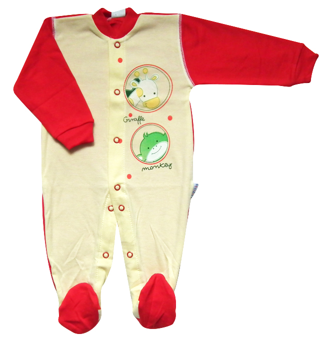 Dojčensky overal - PAJACKEK SALOMEA 56 Red, ECRU