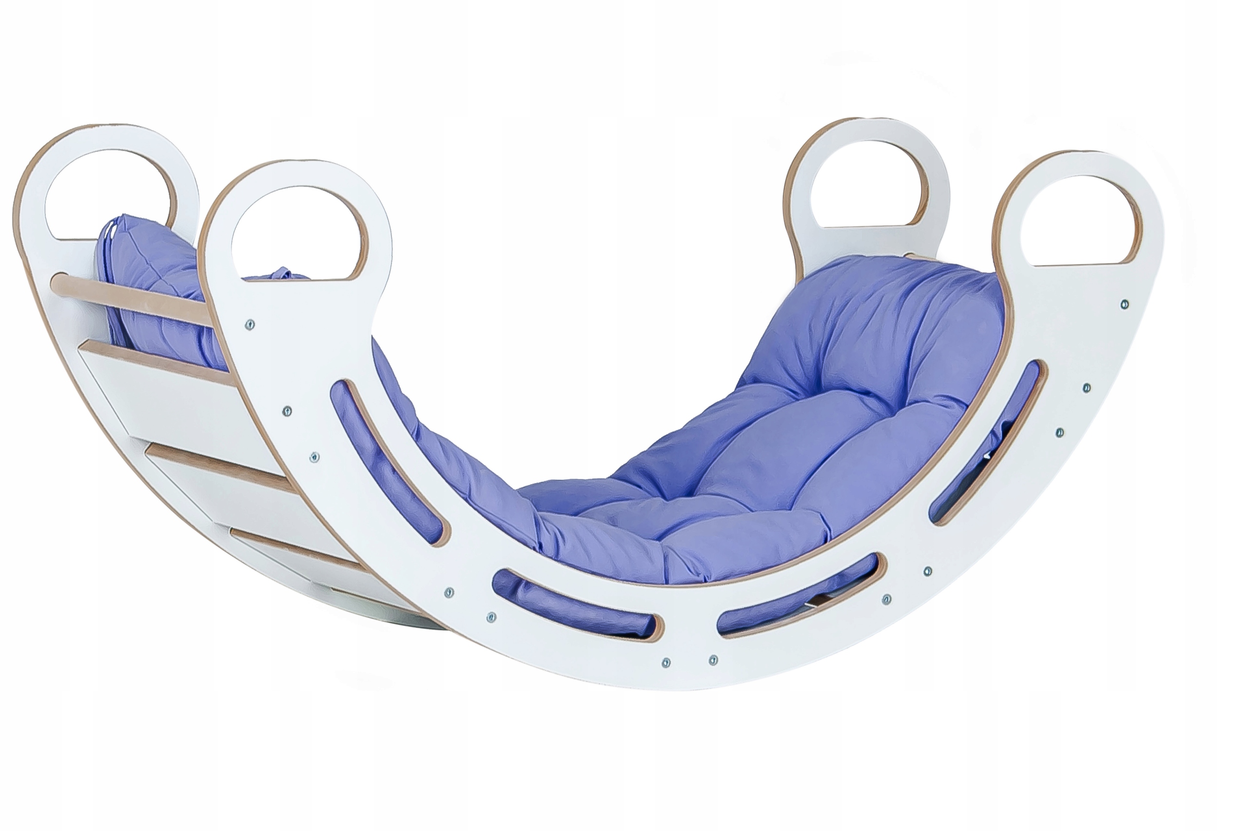 Biely MDF rocker 100 + svetlofialový vankúšik 100
