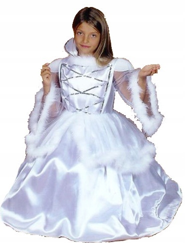 Kostým pre dievča - Snowy Snow Queen Frosty 134-140 ľadová biela