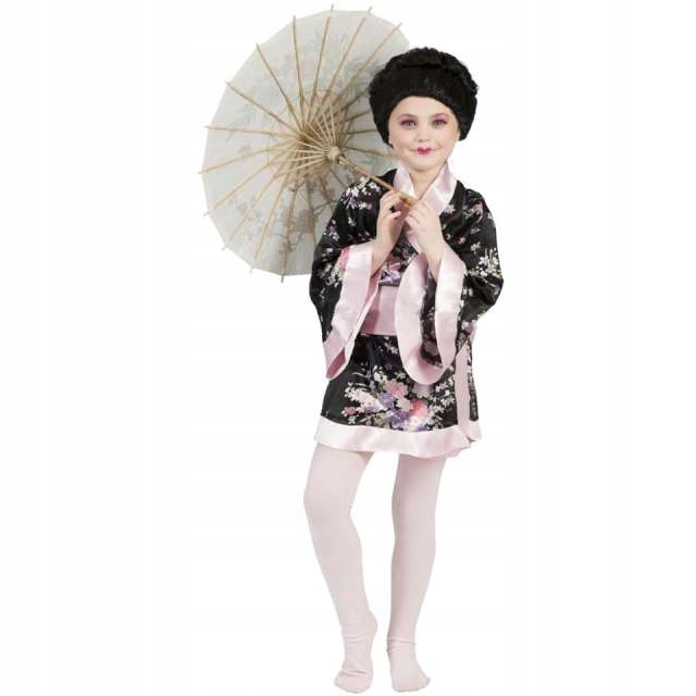 Kostým pre dievča - Detský outfit Japanese Kimono Flowers Black 164