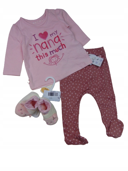 Detský komplet - Baby Set George 62 ECRU, Pink 3 PCS.