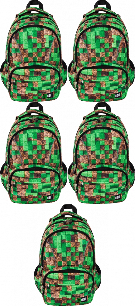 Školský batoh pre mládež Minecraft Pixel Cubes ST.RIGHT, 21L, 2 komory