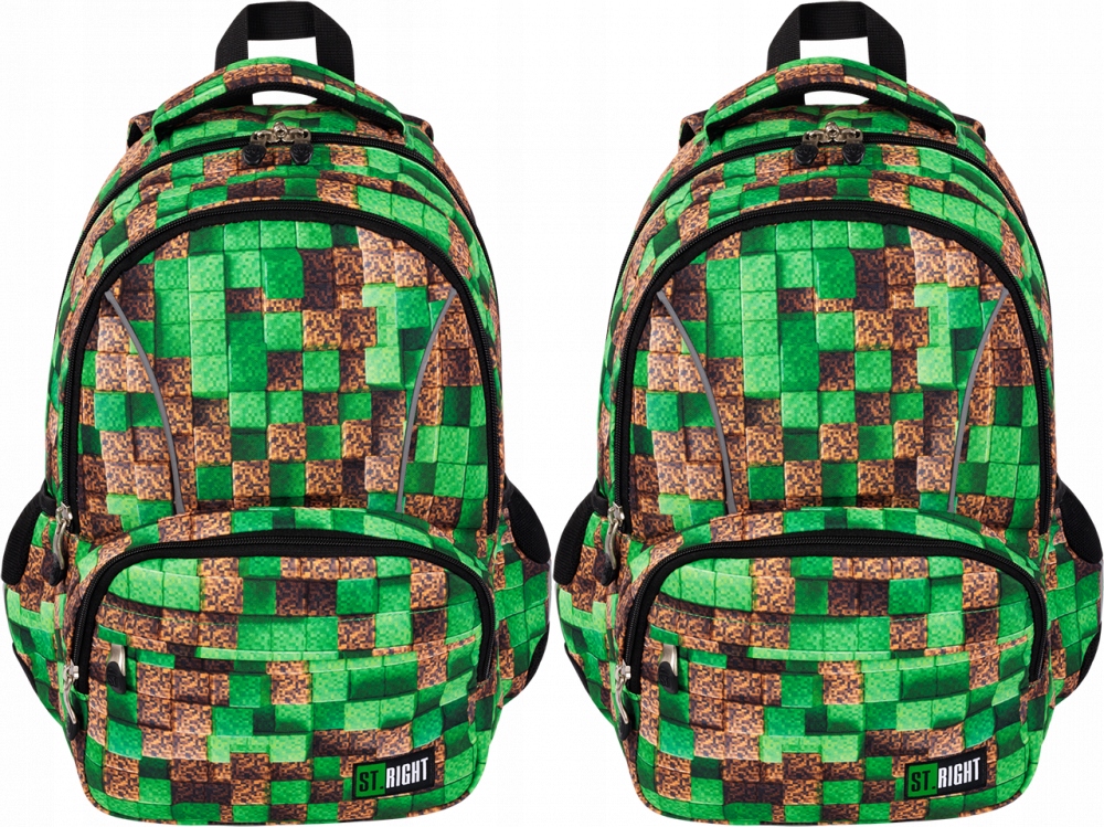 Školský batoh pre mládež Minecraft Pixel Cubes St.Right - dvojkomorový, 21L