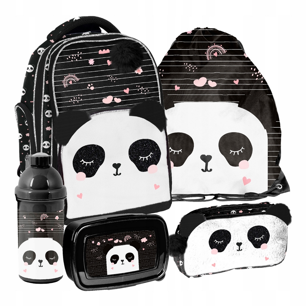 Kompletný školský set Paso Panda s batohom, piórnikom a ďalšími doplnkami