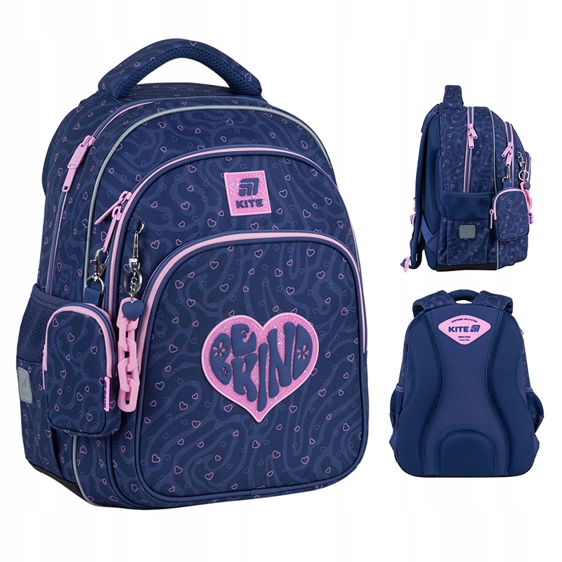 Školský batoh pre dievčatá Kite K25-763M-4 - fialový, ľahký a ergonomický