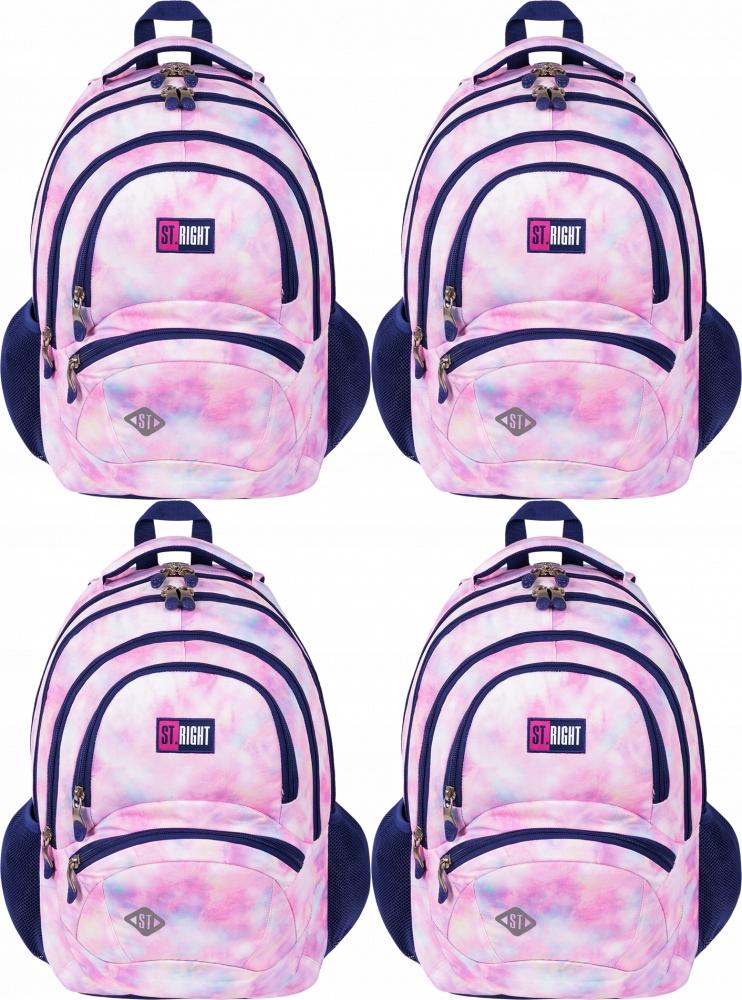 Školský batoh pre dievčatká St.Right Pink Sky s 4 komorami