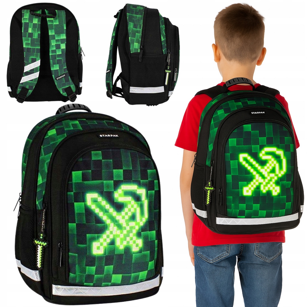 Mládežnícky školský batoh Minecraft Pixel, viackomorový, 23 L