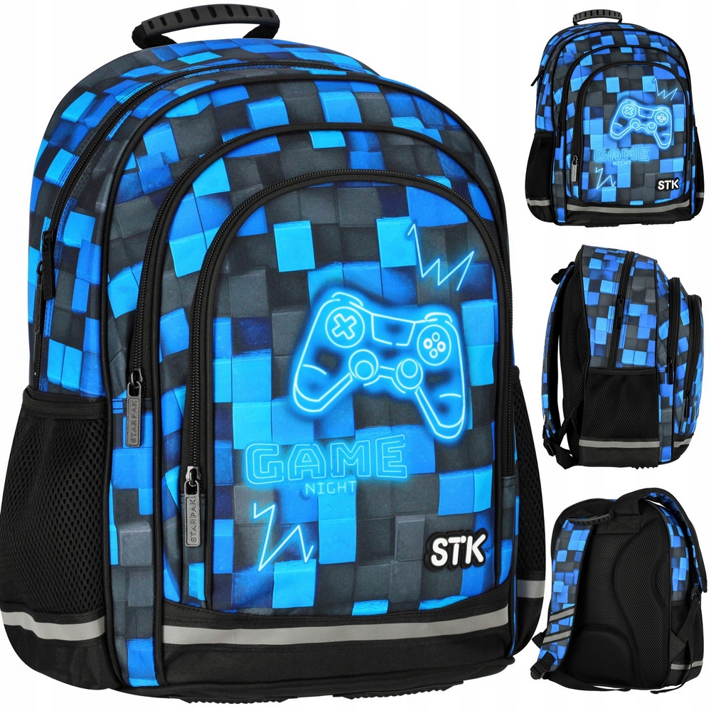 STARPAK Školský batoh Pad Blue 552608 s vodoodporným povrchom