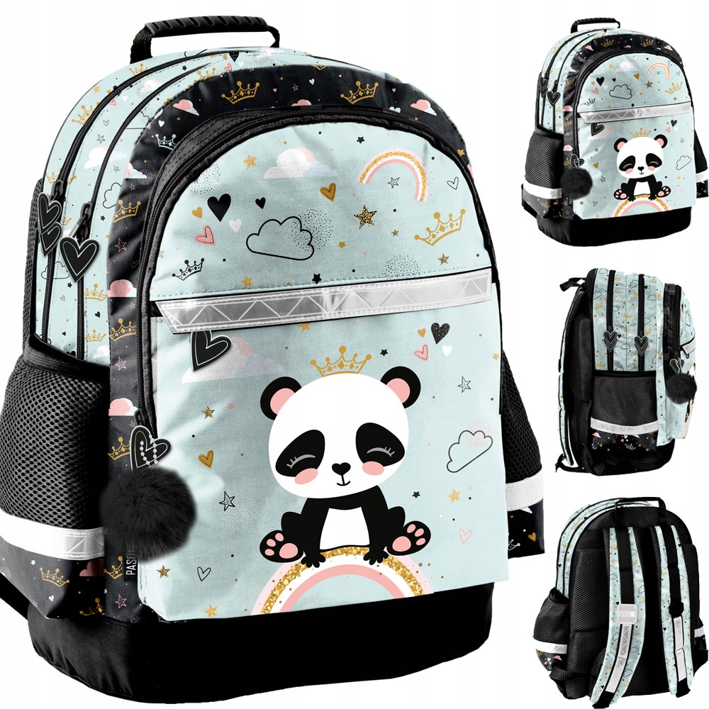 Školský batoh Panda s reflexnými prvkami a ergonomickými popruhmi