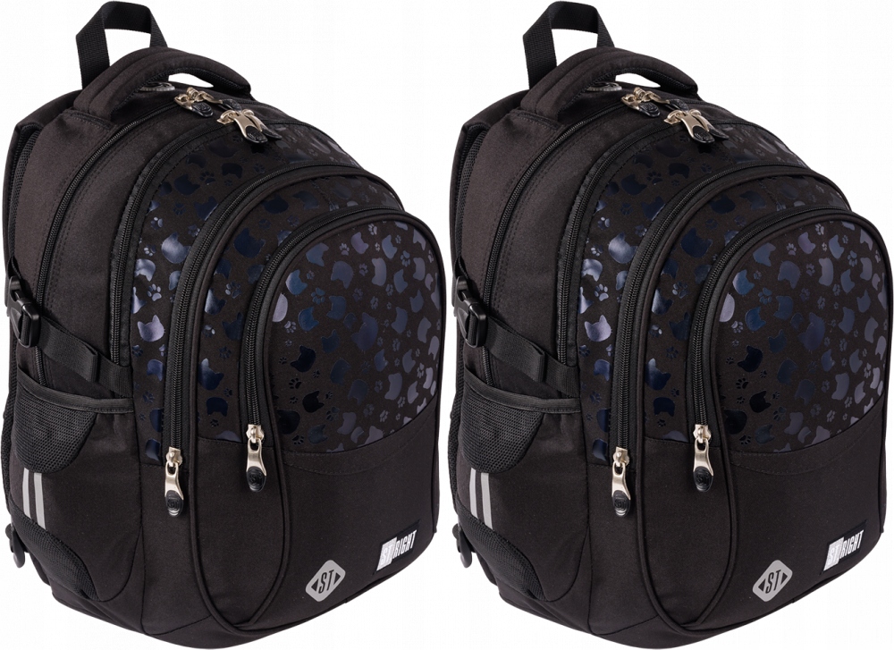 Školský batoh St.Right BP01 Black Cats s mačkami 23L, 2 kusy
