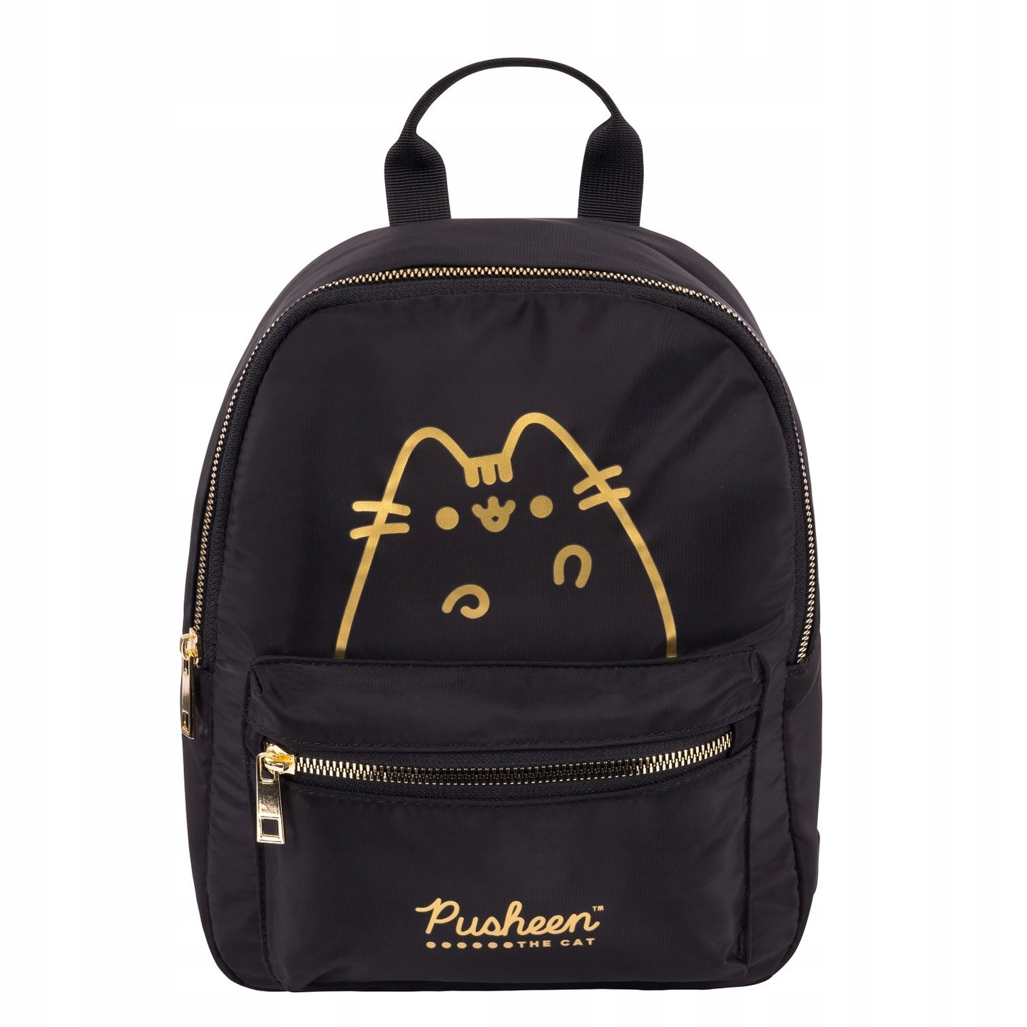 Štýlový mestský batoh pre mládež St. Right PUSHEEN GOLD s motívom mačky