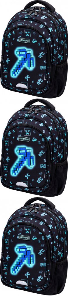 Multifunkčný detský batoh Astra Astrabag Dark Pixel, trojkomorový, objem 20l
